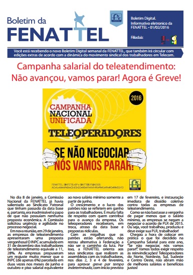 Campanha salarial do teleatendimento: NÃ£o avanÃ§ou, vamos parar! Agora Ã© Greve!