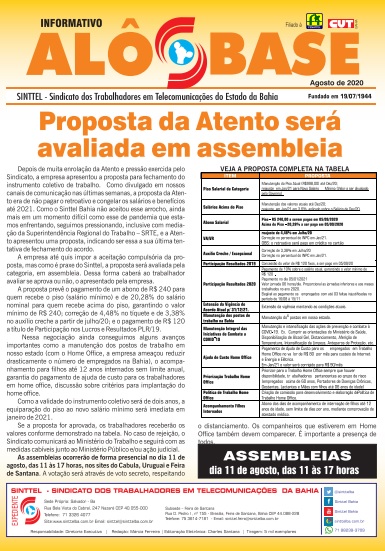 Proposta da Atento serÃ¡ avaliada em assembleia