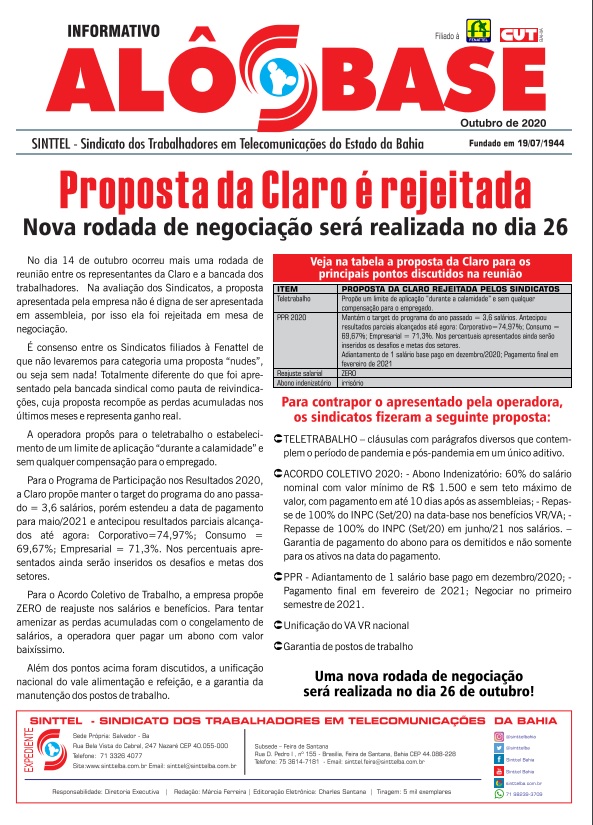Proposta da Claro Ã© rejeitada