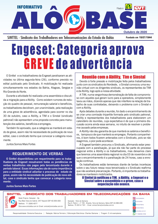 Engeset: Categoria aprova greve de advertÃªncia