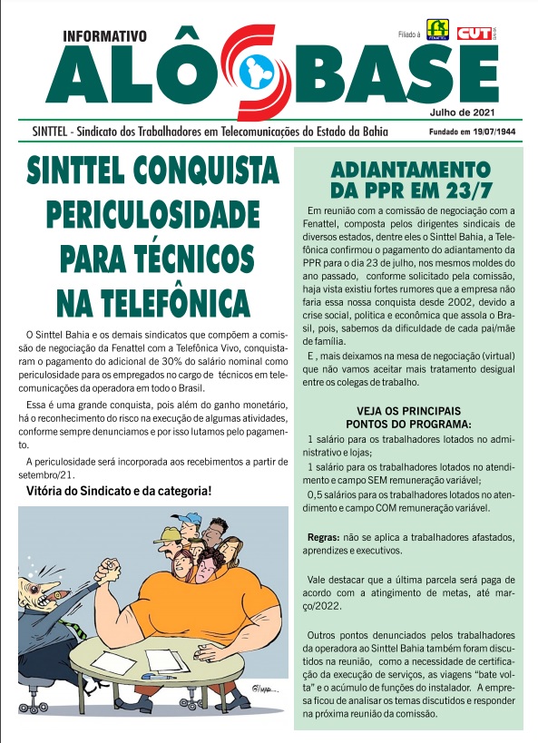 Sinttel conquista periculosidade para tÃ©cnicos da TelefÃ´nica