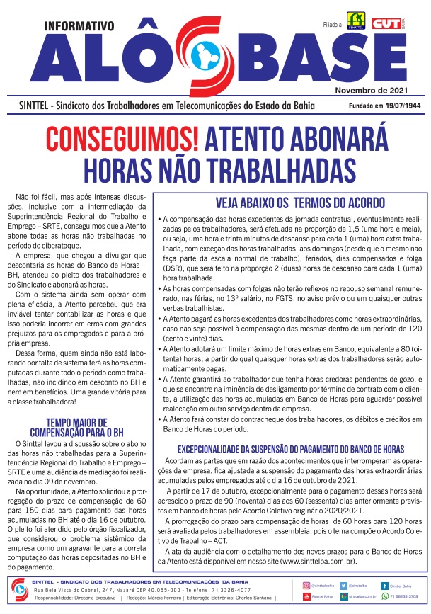 Conseguimos! Atento abonarÃ¡ horas nÃ£o trabalhadas