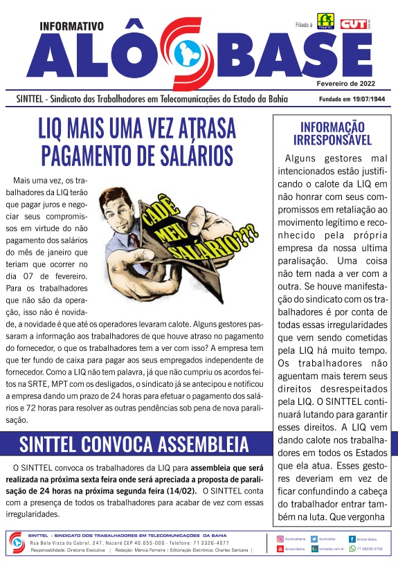 LIQ atrasa o pagamento de salÃ¡rios