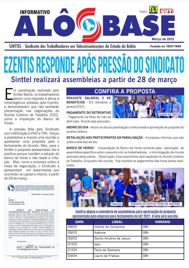 EZENTIS RESPONDE APÃ“S PRESSÃƒO DO SINDICATO
