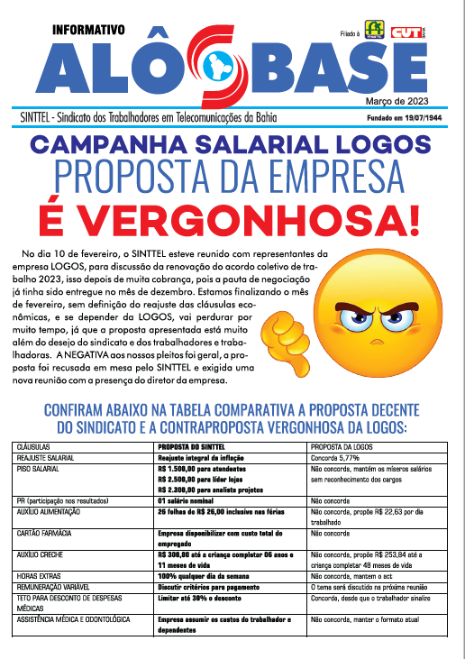 CAMPANHA SALARIAL LOGOS  -  PROPOSTA DA EMPRESA Ã‰ VERGONHOSA!