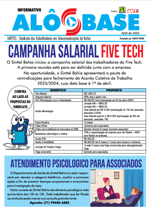 INFORMATIVO FIVE TECH: SINDICATO RECEBE DENÃšNCIAS DOS TRABALHADORES E SE REÃšNE COM EMPRESA