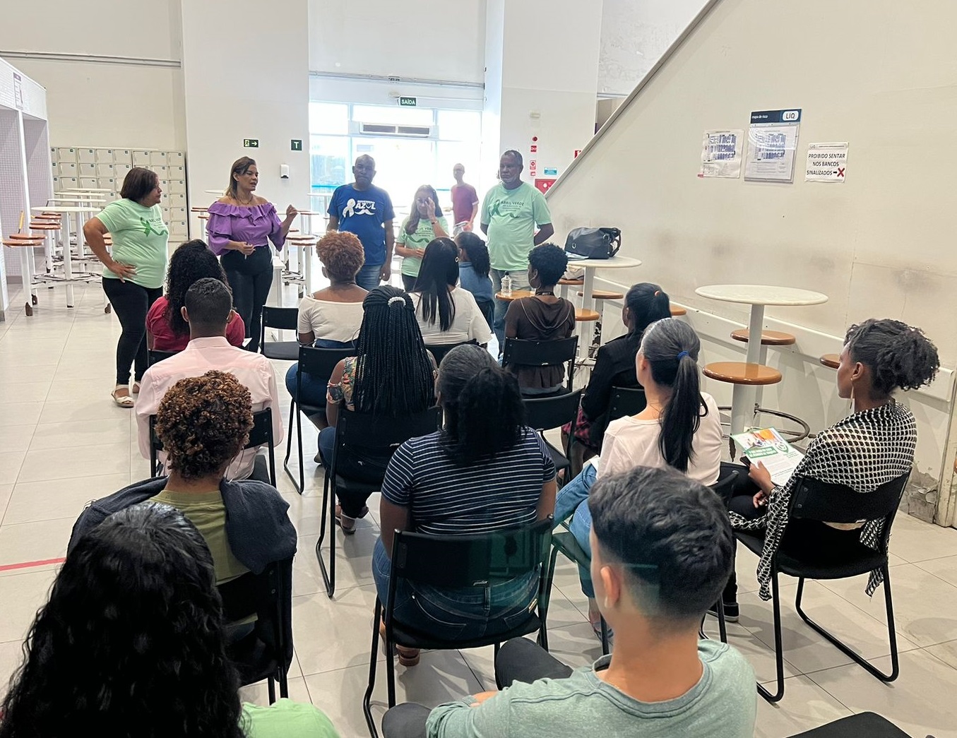 Sinttel Bahia realiza palestra sobre seguranÃ§a do trabalho na Contax 