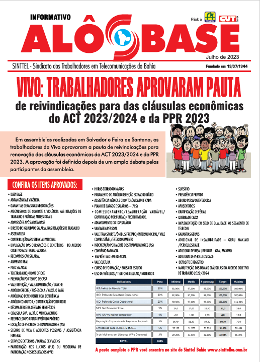 Informativo - VIVO: Trabalhadores aprovaram pauta de reivindicaÃ§Ãµes 