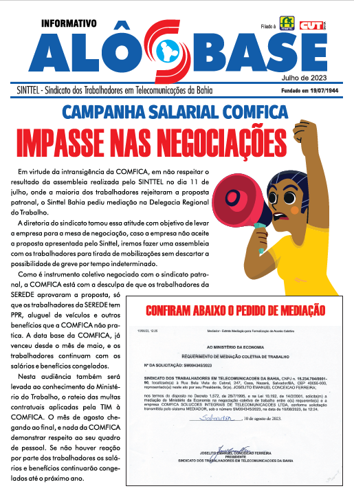 INORMATIVO: CAMPANHA SALARIAL COMFICA  -  IMPASSE NAS NEGOCIAÃ‡Ã•ES