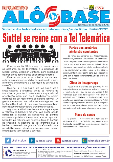 Sinttel se reÃºne com a Tel TelemÃ¡tica