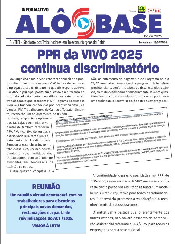 PPR da VIVO continua discriminatÃ³rio