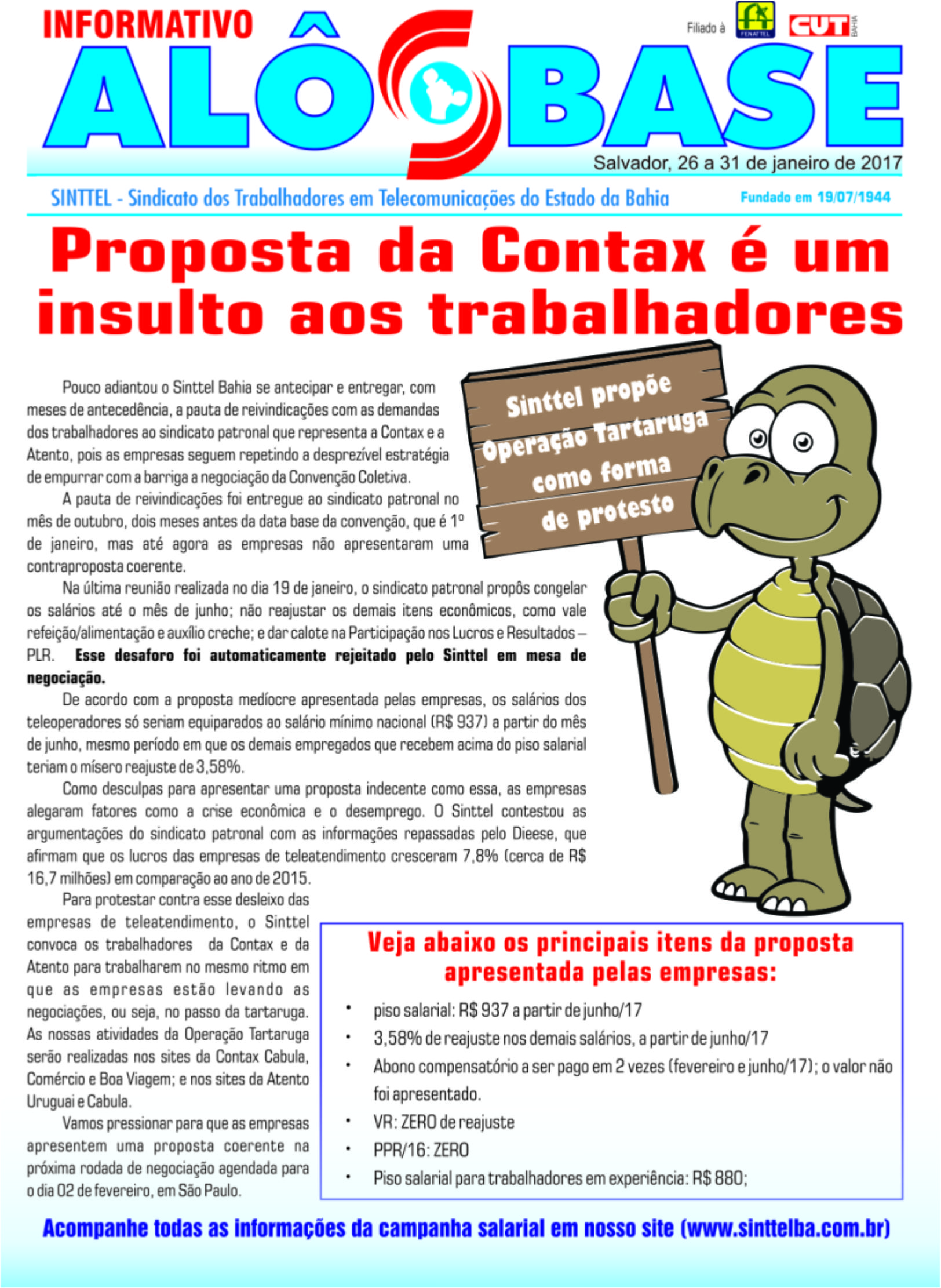Proposta da Contax Ã© um insulto aos trabalhadores