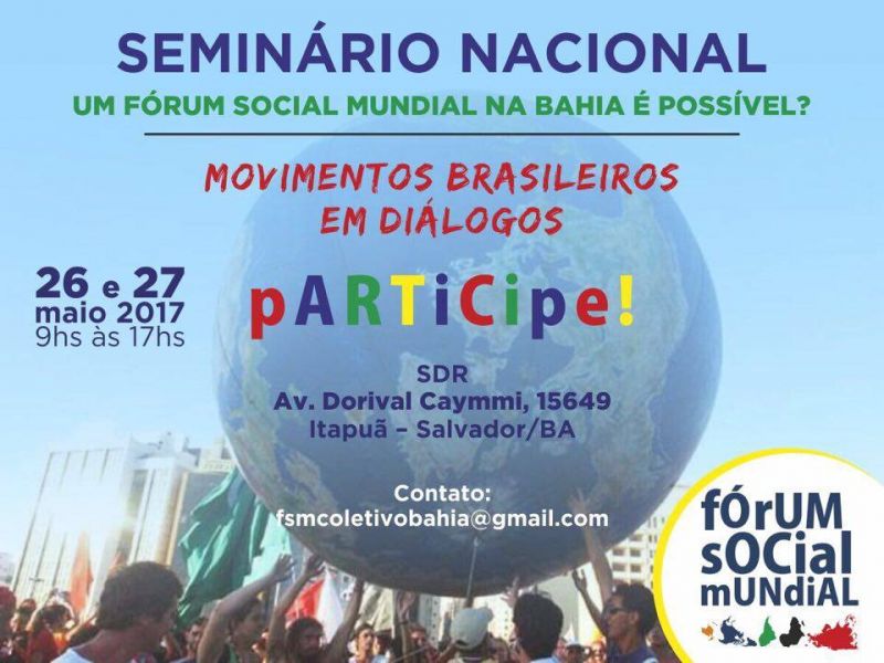 Salvador sedia seminÃ¡rio social mundial na Bahia