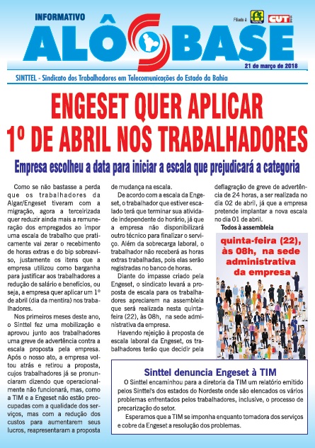 Engeset quer aplicar 1Âº de abril nos trabalhadores