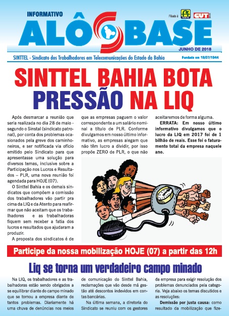 Sinttel Bahia bota pressÃ£o na LIQ